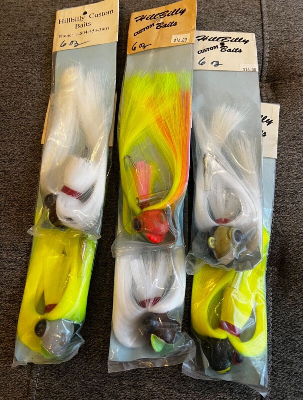6 pack- PARACHUTE STRIPER LURES 6 oz head